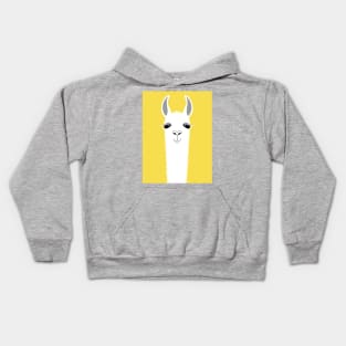 LLAMA PORTRAIT ON ILLUMINATING YELLOW Kids Hoodie